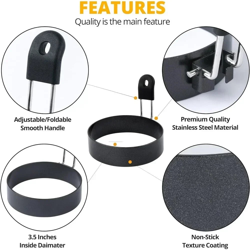 Stainless Steel Pancake Mold: Perfectly Shaped Breakfast Eggs and Pancakes Every Time