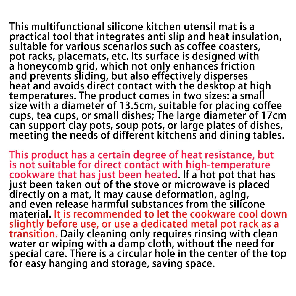 Multifunctional Silicone Table Mat - The Ultimate Anti-Slip Coaster and Pot Holder for Every Kitchen