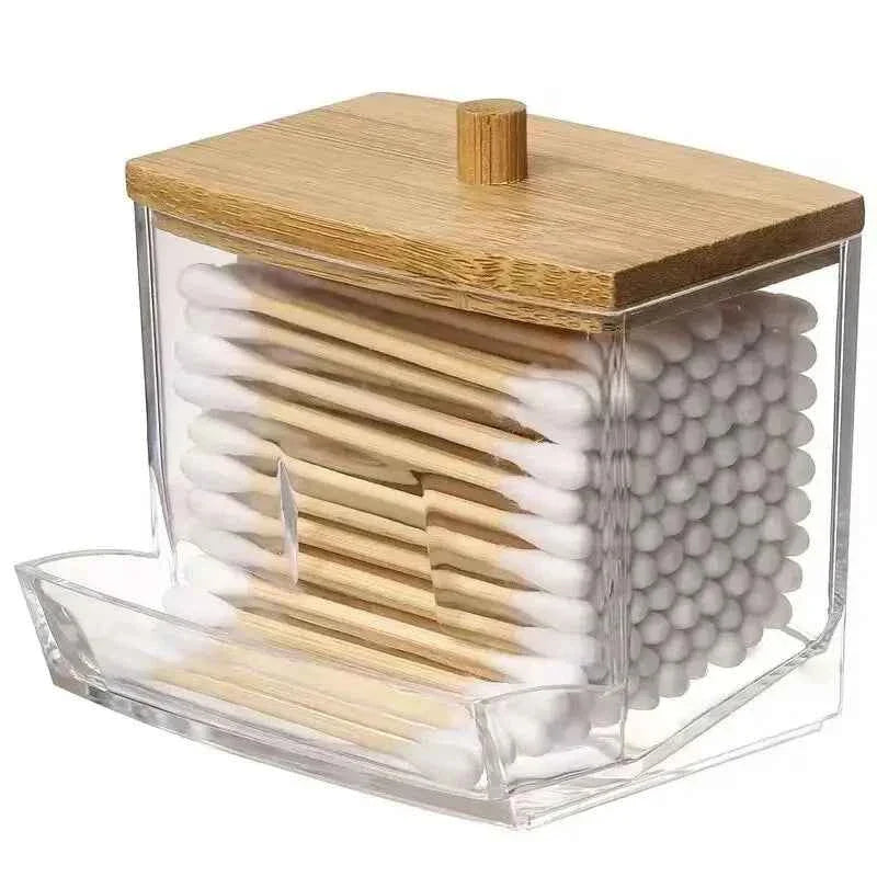 Bamboo Cotton Swab Storage Box