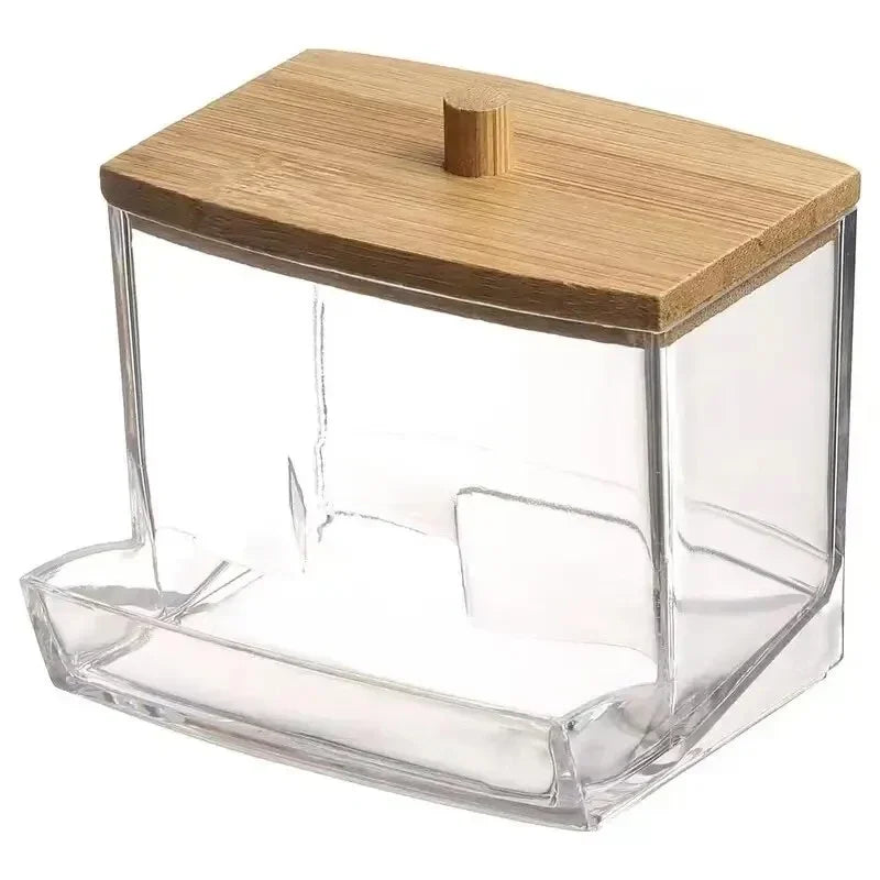 Bamboo Cotton Swab Storage Box