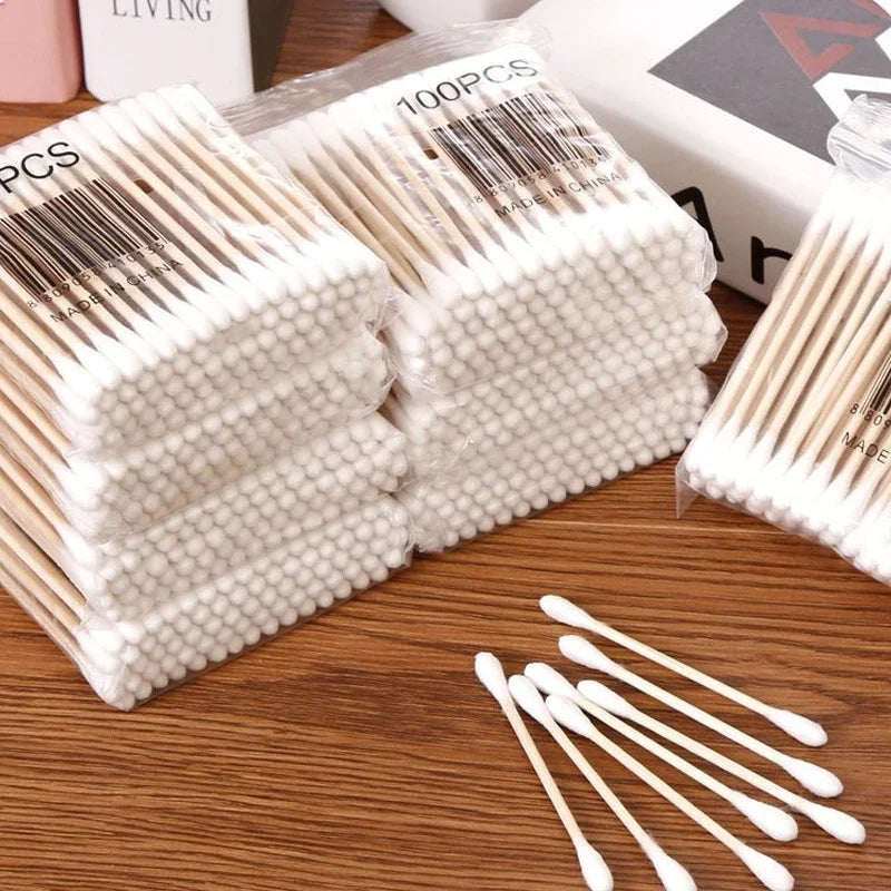 Bamboo Cotton Swab Storage Box
